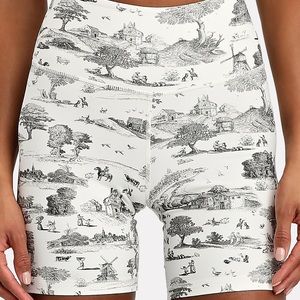 We Wore What toile biker shorts